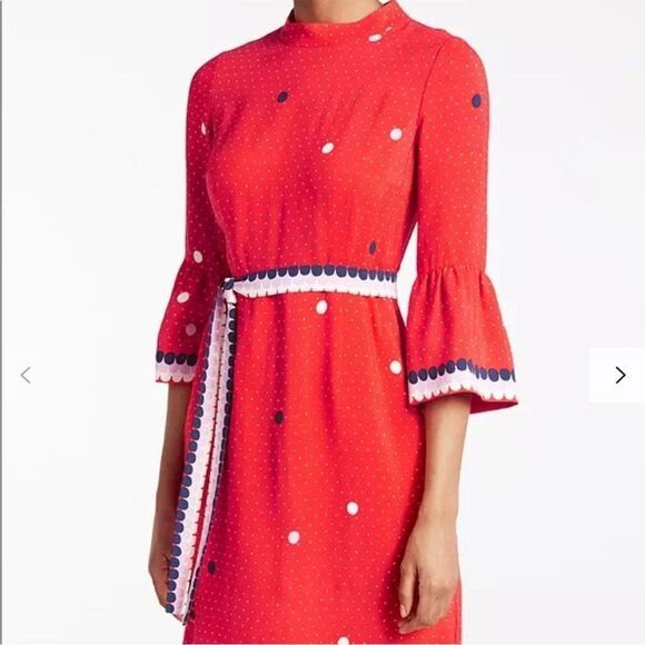 Boden Armelle Spot Dress, Red Pop Spot Size 10 - Picture 5 of 13